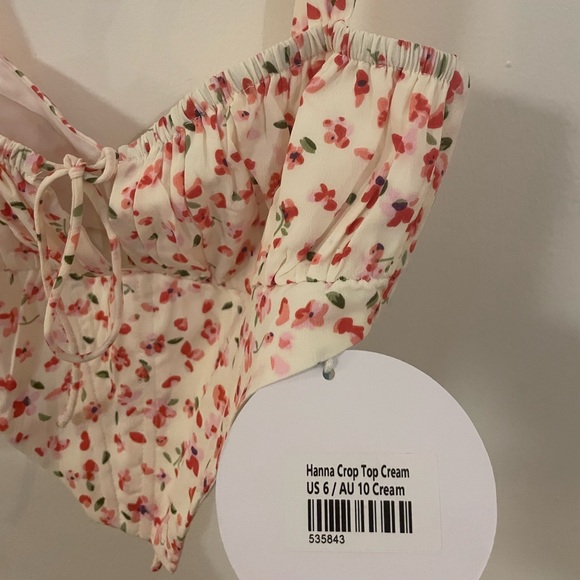 Princess Polly Hanna Crop Top Cream - Picture 3 of 4